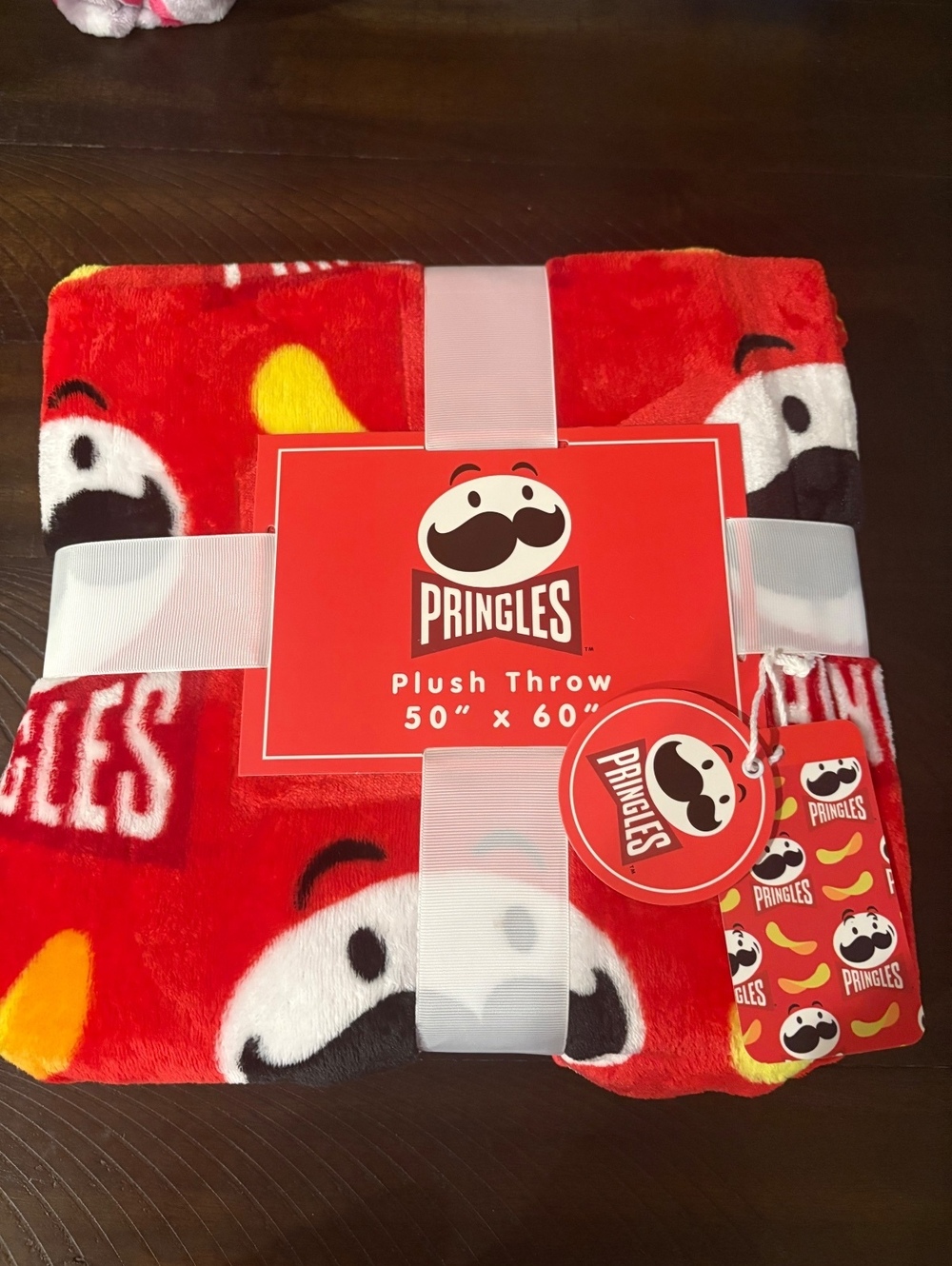 Pringles Plush Throw Blanket 50 x 60 Red Potato Chips Logo Fleece New